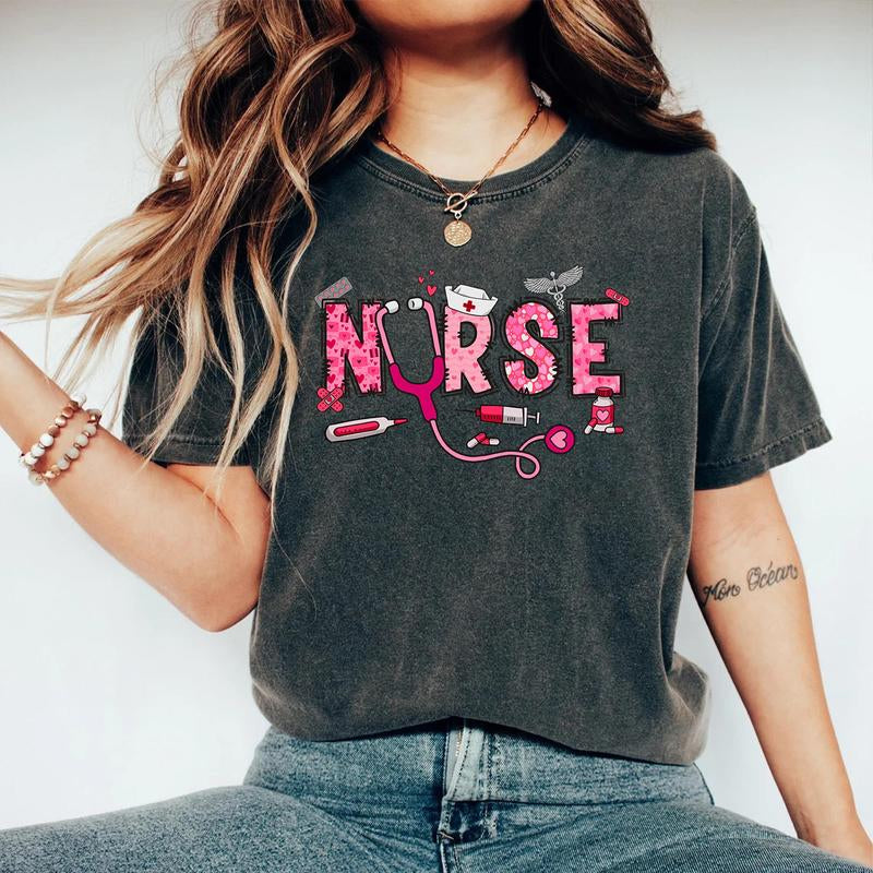 Valentine Nurse T-Shirt, Cute Nurse Shirt, Gift for Nurse, Nursing Student Shirt, RN Tee
