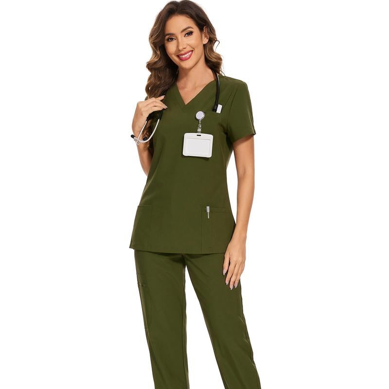 Cozyfit Scrubs for Women Luna Vital Set - Stretch V-Neck Scrub Top & Jogger Pant with 8 Pockets Clothes Workwear Womenswear Comfort