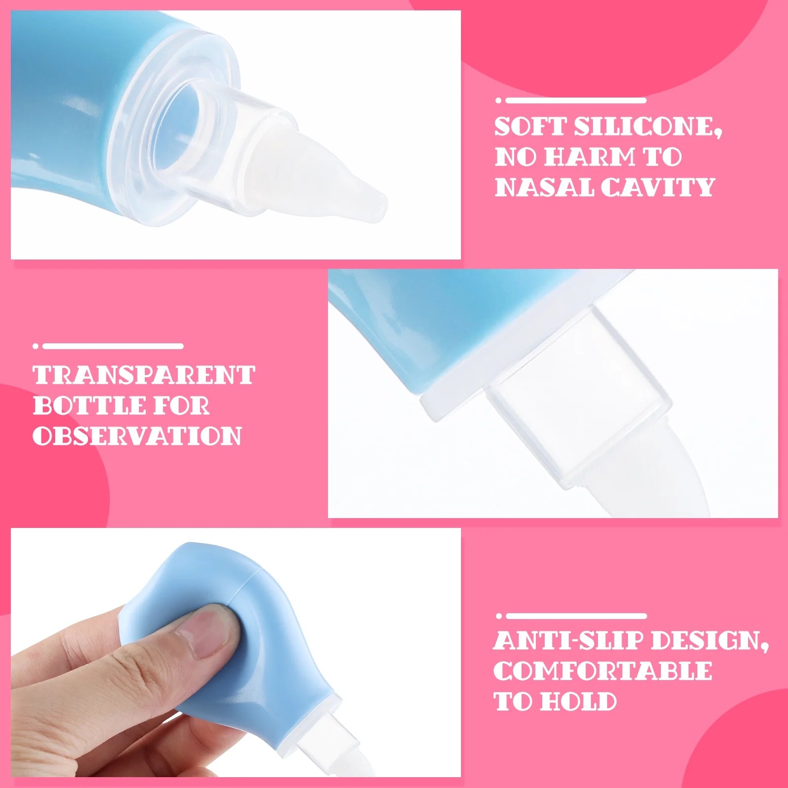 OUNONA Nose Sucker Baby Cleaner Suction Booger Bulb Mucus Manual Nasal Aspirator Remover Syringe Pump