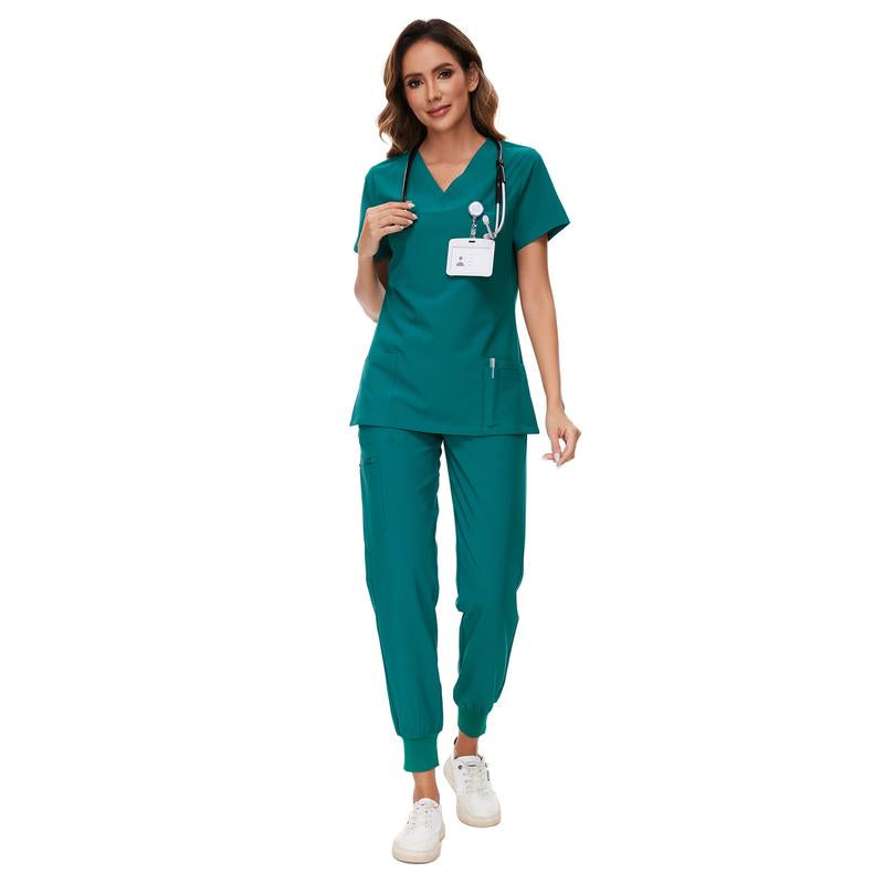 Cozyfit Scrubs for Women Luna Vital Set - Stretch V-Neck Scrub Top & Jogger Pant with 8 Pockets Clothes Workwear Womenswear Comfort
