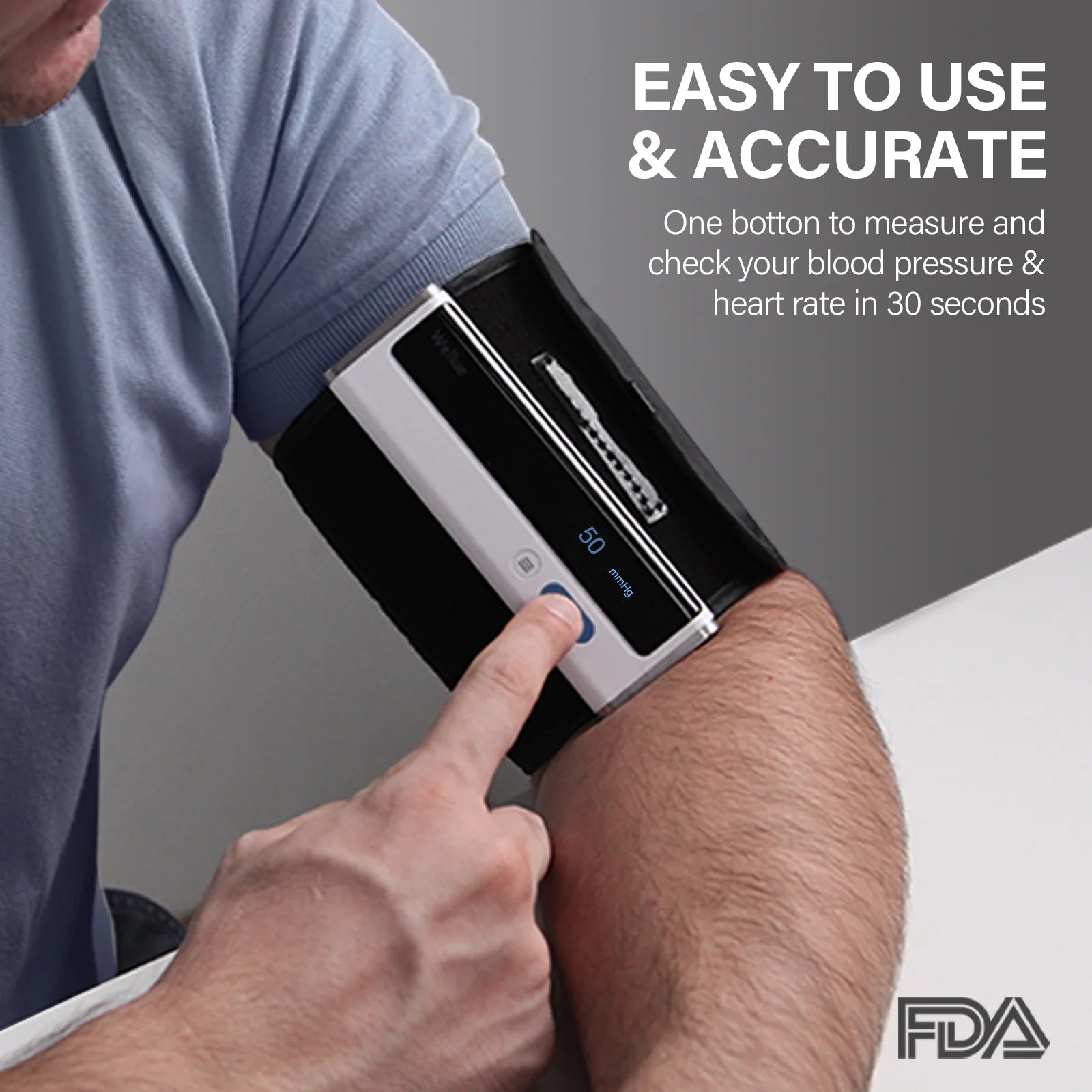 Blood Pressure Monitors,Automatic Upper Arm BP Machine with One Piece Cuff Design,Bluetooth Connection and Free App,Fda Cleared,Bp2A