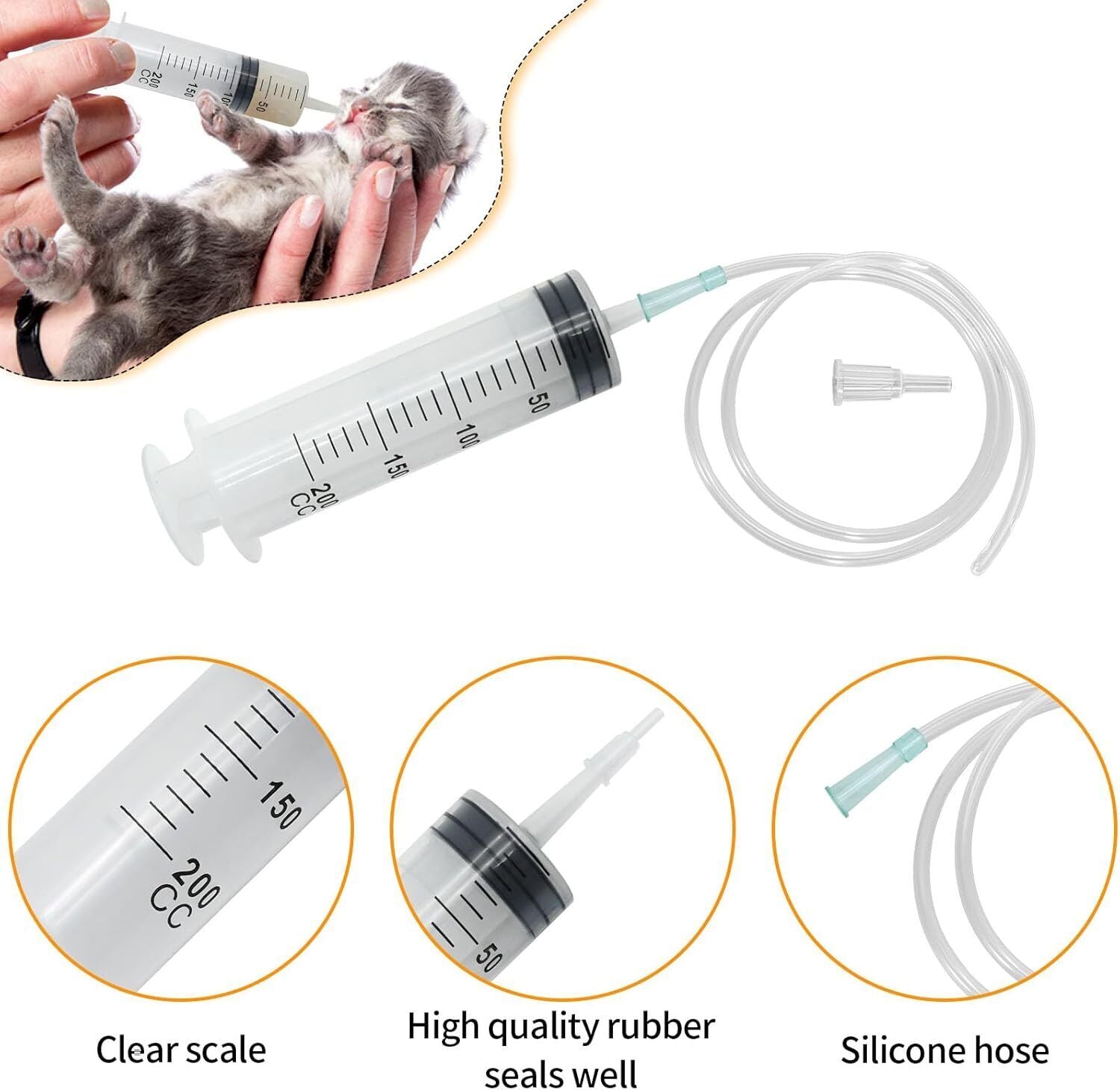 200Ml Large Syringe ,Plastic Syringe with 40 Inches Plastic Tubing For