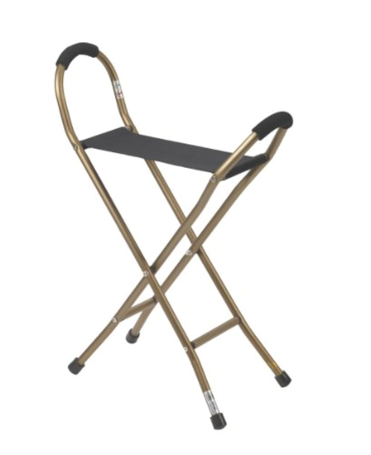 Drive Medical RTL10360 Foldable Walking Cane with Seat Bronze