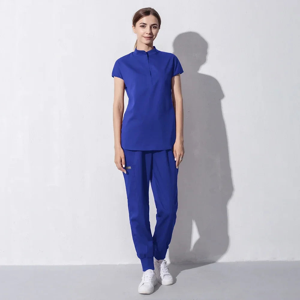 Fashion Women Workwear Scrub Tops+Pant Medical Uniform Surgery Scrubs Shirt Short Sleeve Pet Shop Doctor Nurse Nursing Uniform