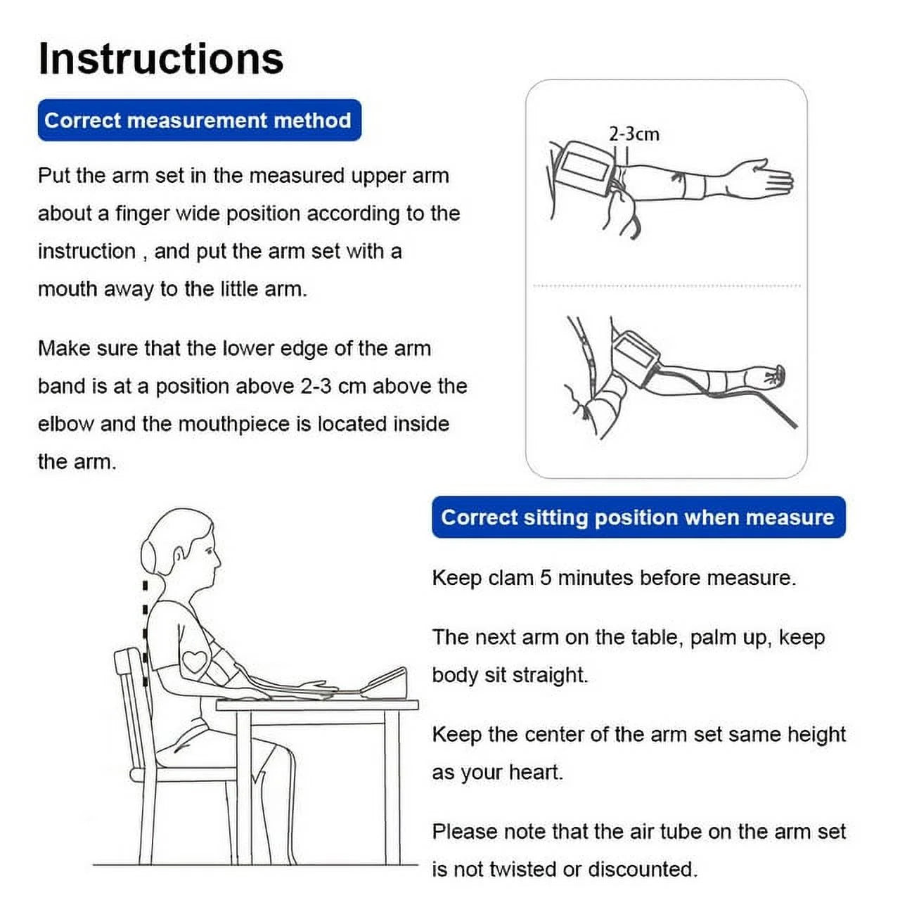 Blood Pressure Cuff, Rechargable Upper Arm Blood Pressure Monitor BP Machine, Accurate Blood Pressure Machine Kit, Pulse Rate Monitor for Home Use