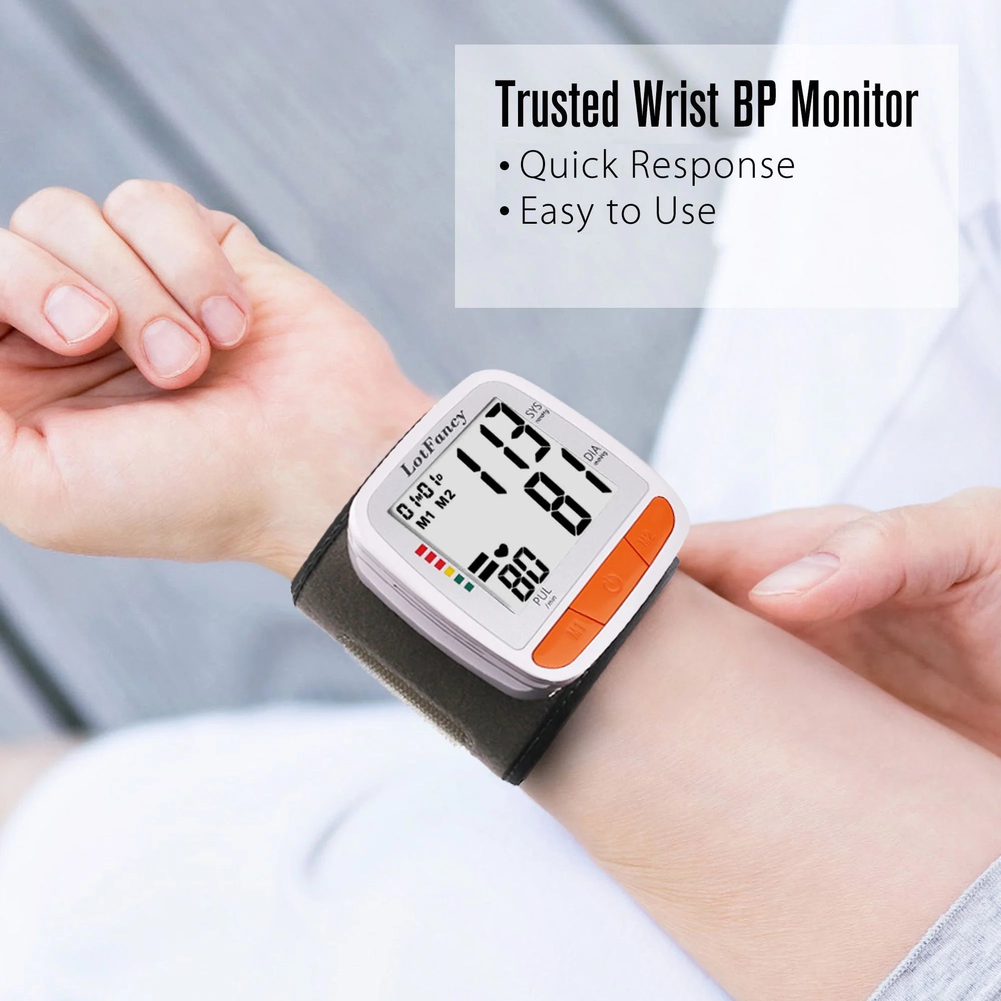 Wrist Blood Pressure Monitor, BP Monitor with Portable Case, Heartbeat Detector