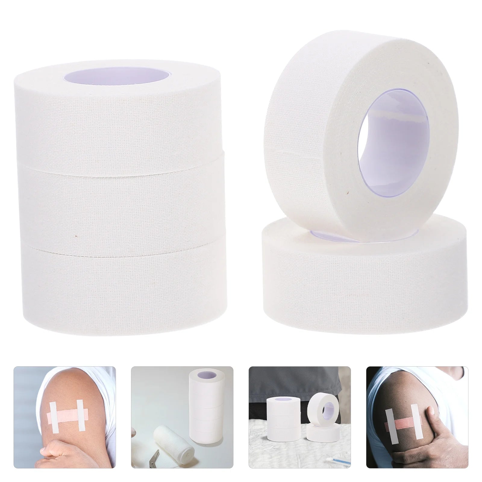 5 Rolls of Breathable Medical Tape Self-Adhesive Surgical Tape Supple Medical Tape