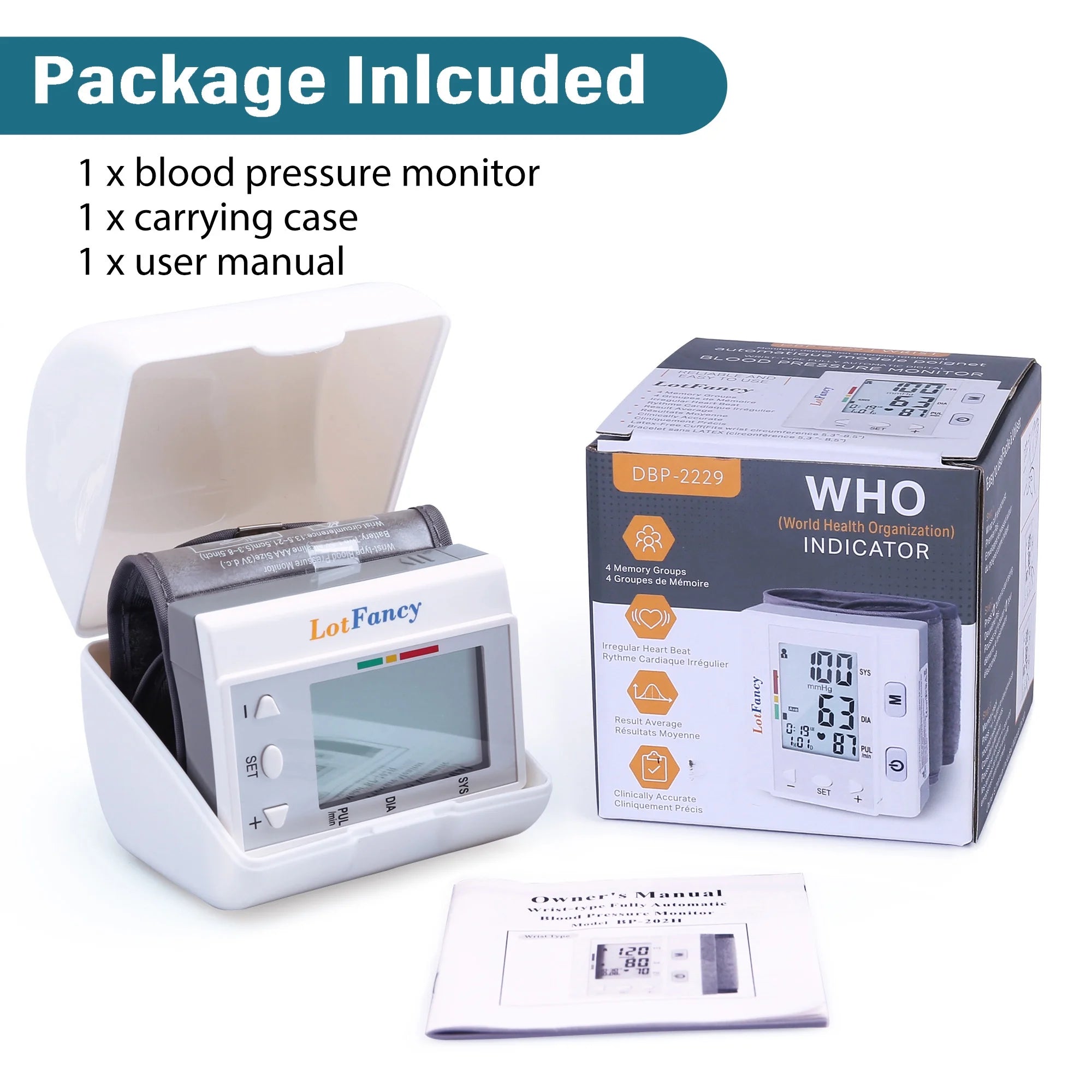 Wrist Blood Pressure Monitor for Home Use, BP Cuff, Auto Digital Blood Pressure Machine