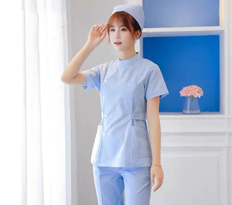 Summer Short Sleeve Nurse and Doctor Uniform Set