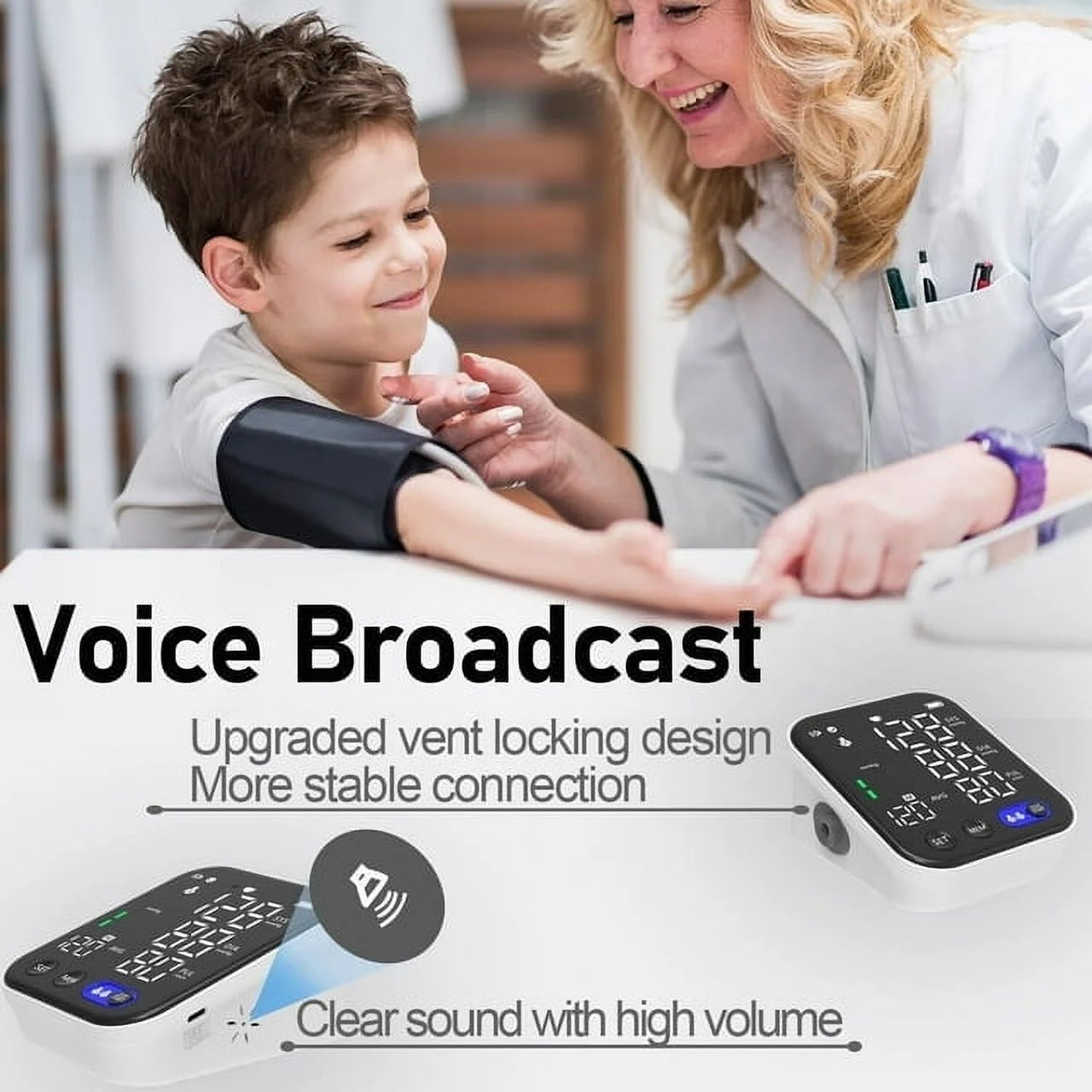 Blood Pressure Monitor Upper Arm Blood Pressure Monitors for Home Use BP Machine with 2X120 Reading Memory Adjustable Arm Cuff 8.7"-15.7" Large Display with LED Background Light Storage Bag