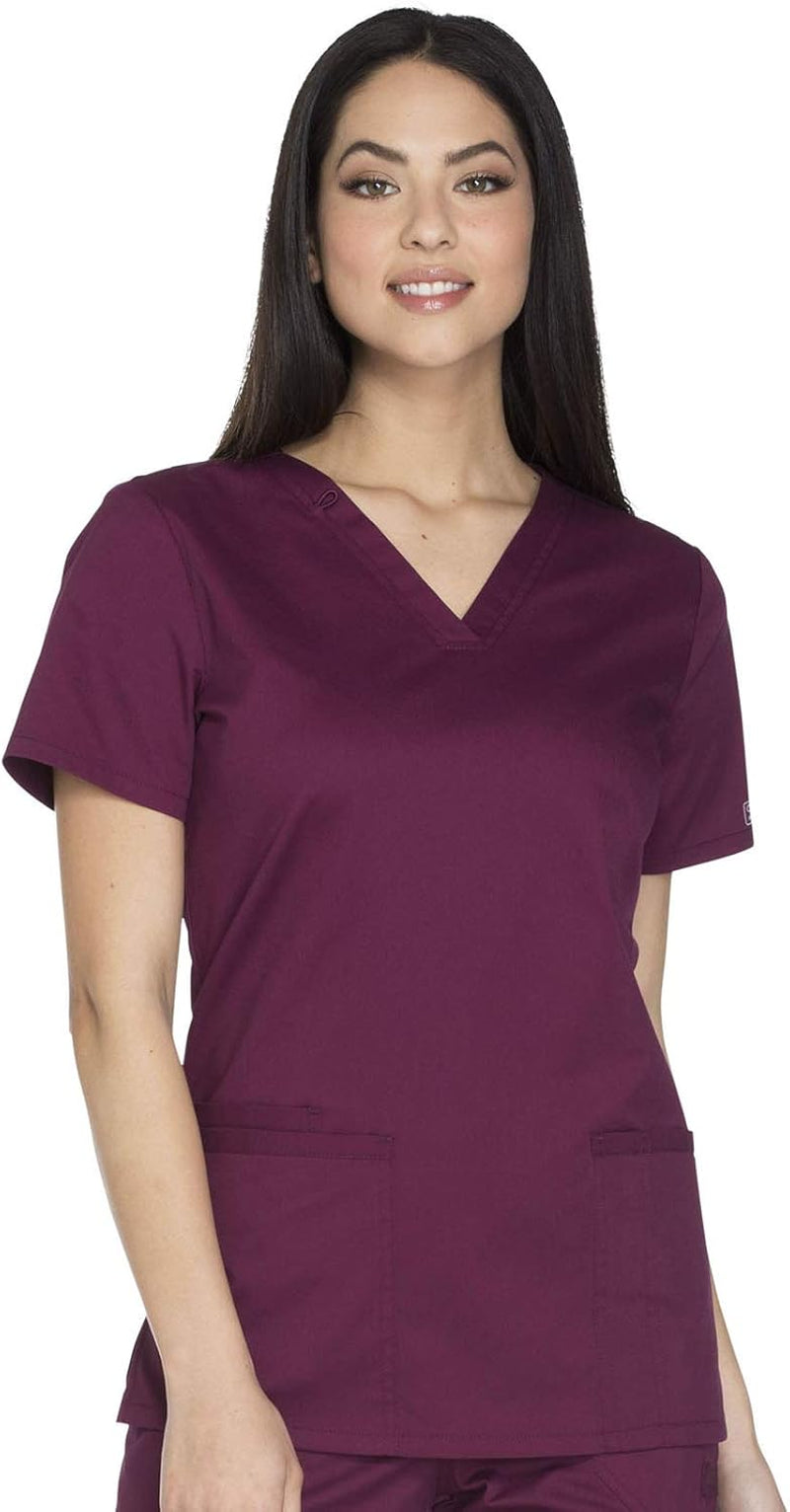 Scrub for Women Modern Classic V-Neck Top with 3 Pockets, 2-Way Stretch, Ultra Soft & Breathable Fabric - WW630