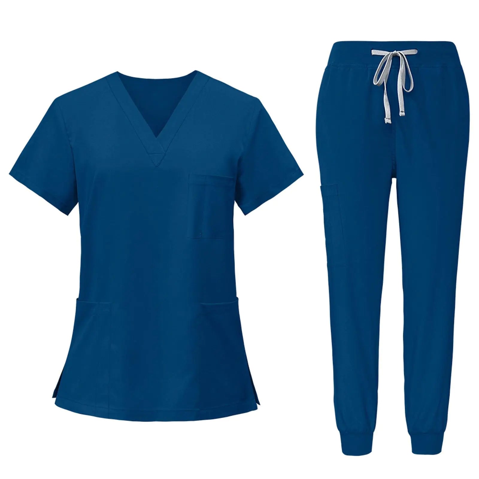 RAYGARD Scrubs Medical Uniform - Women and Man Scrubs Set Medical Scrubs Top and Pants (Dark Blue Extra Large)
