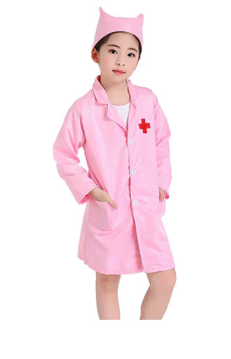 Kids Nurse Costume with White Coat (One Piece)