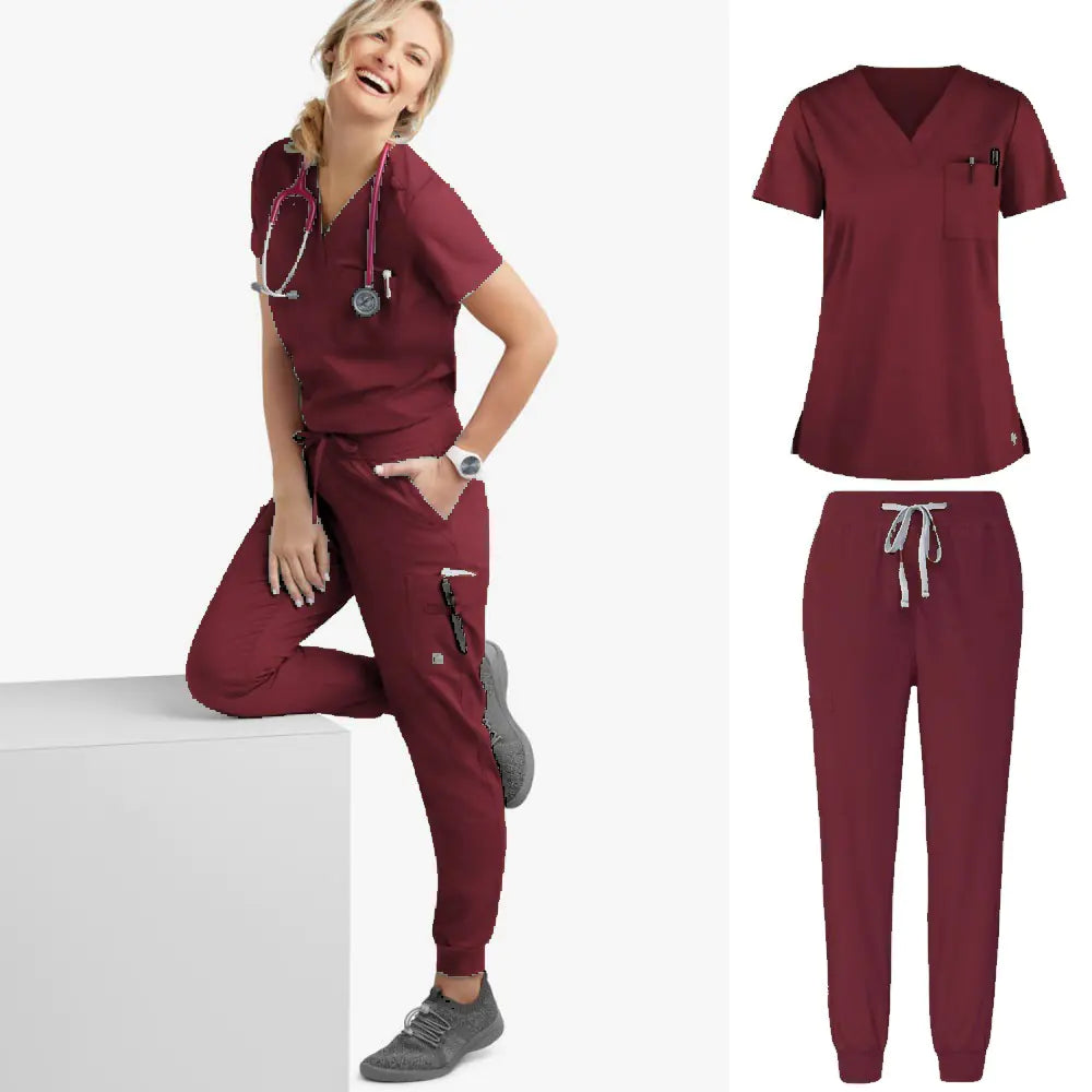 Short Sleeve Scrub Set for Pet Dental Care Nurses