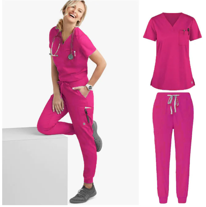 Short Sleeve Scrub Set for Pet Dental Care Nurses