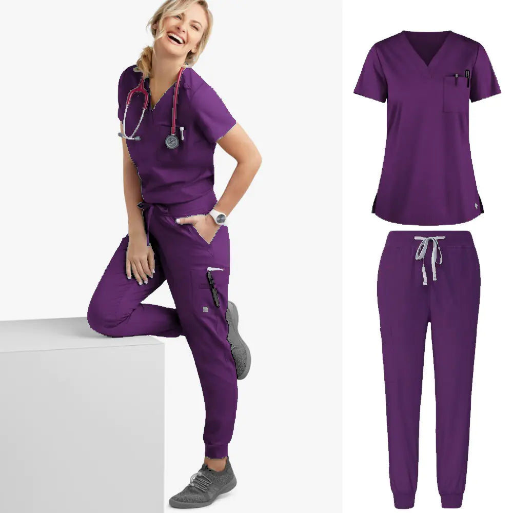 Short Sleeve Scrub Set for Pet Dental Care Nurses