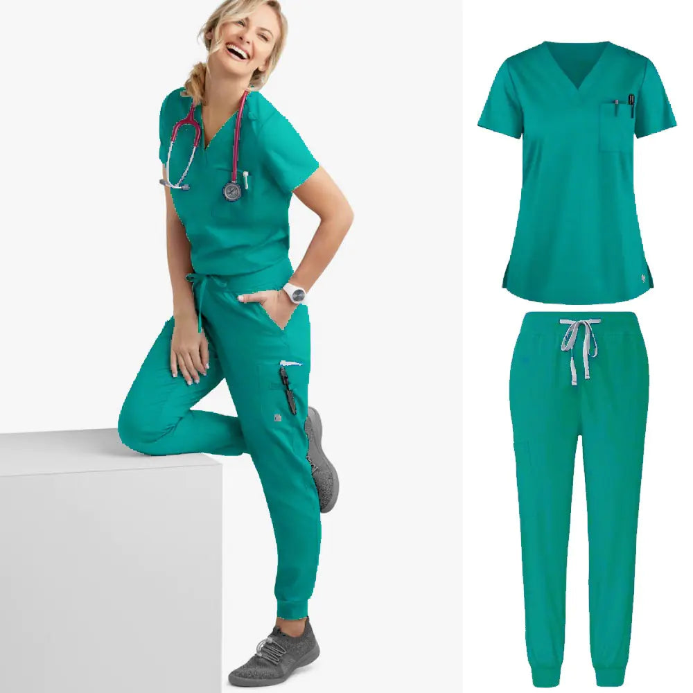 Short Sleeve Scrub Set for Pet Dental Care Nurses