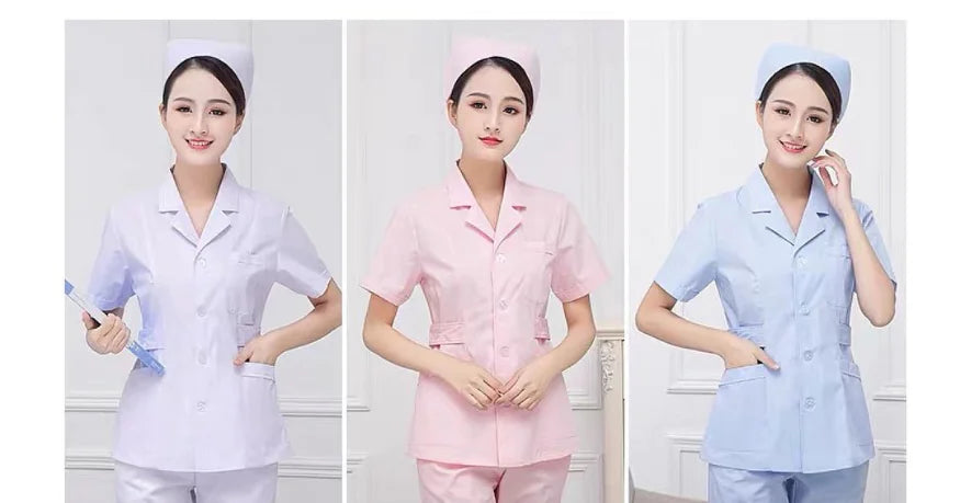 Summer Short Sleeve Nurse and Doctor Uniform Set