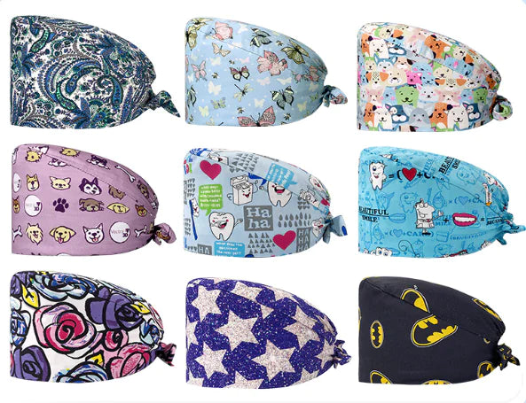 Cute Cotton Nurse Hat with Fun Prints